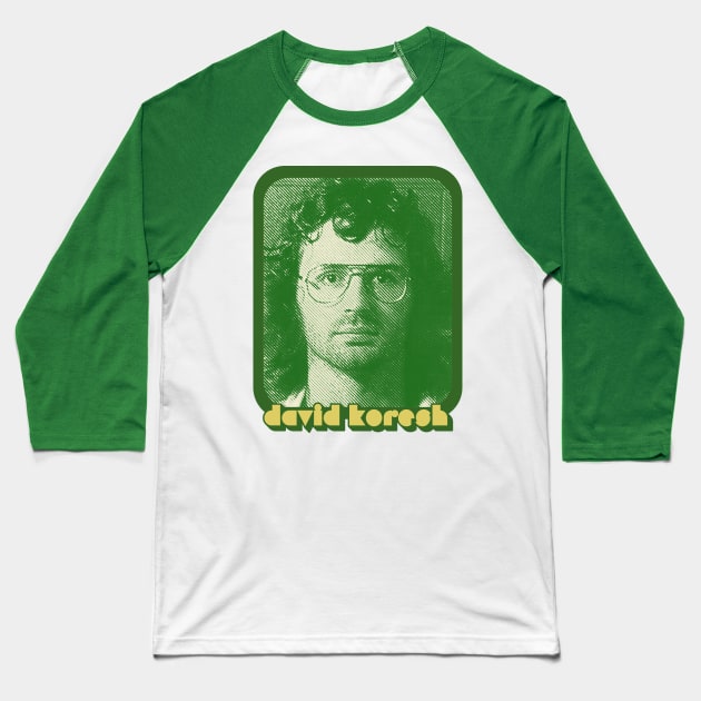 David Koresh /// Retro Style Cult Leader Design Baseball T-Shirt by DankFutura